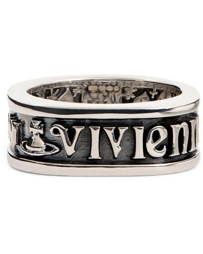 Vivienne Westwood Sterling Silver Scilly Ring - Black
