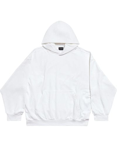 Balenciaga Cotton Logo Hoodie - White