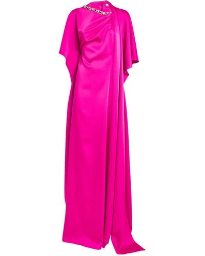 Safiyaa Picasso-trim Reda Maxi Dress - Pink