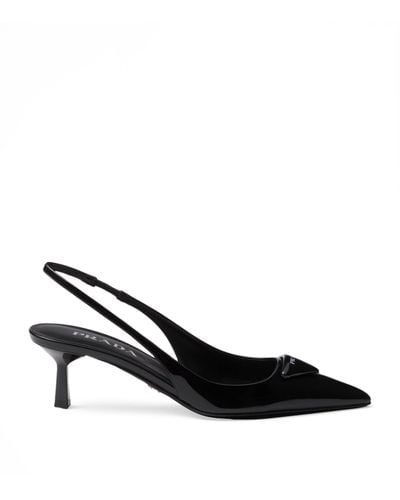 Prada Patent Leather Slingback Court Shoes 55 - Black