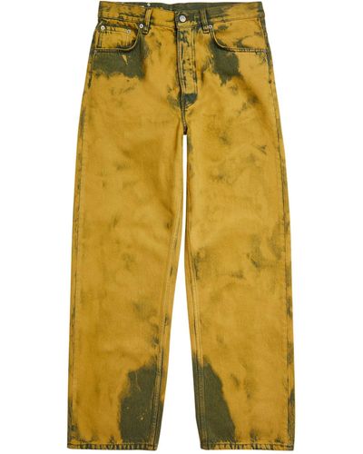 Dries Van Noten Overdyed Straight Jeans - Yellow