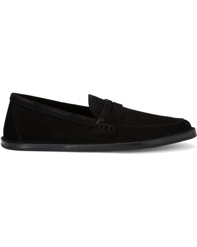 The Row Leather Cary Loafers - Black