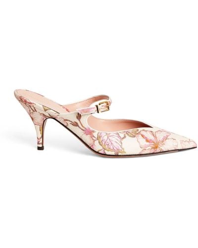 Zimmermann Leather Floral Aura Mules 65 - Pink