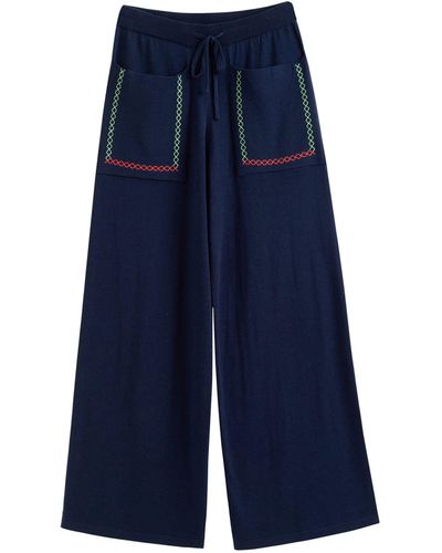 Chinti & Parker Cotton-cashmere Blend Santorini Pants - Blue