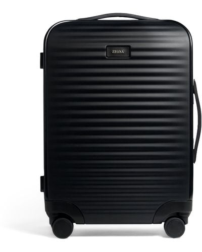 Zegna Polycarbonate Trolley Suitcase (55cm) - Black