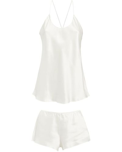 Olivia Von Halle Silk Bella Pyjama Set - White