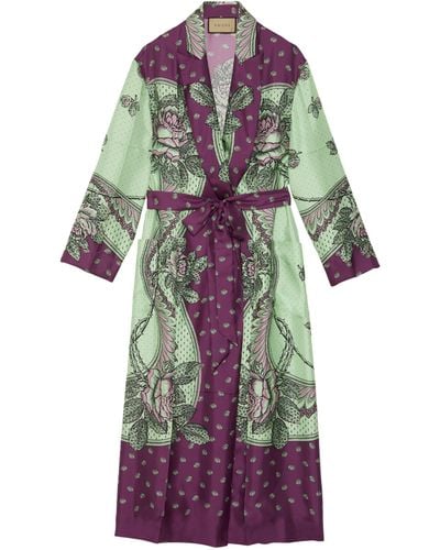 Gucci Silk Printed Robe - Purple