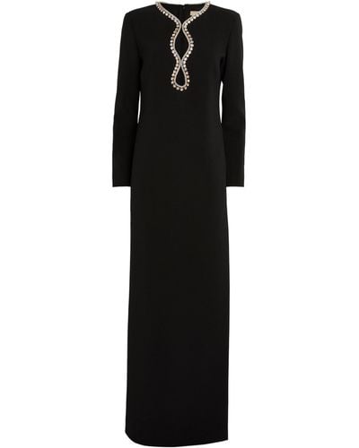 Elie Saab Embellished Long-sleeve Gown - Black