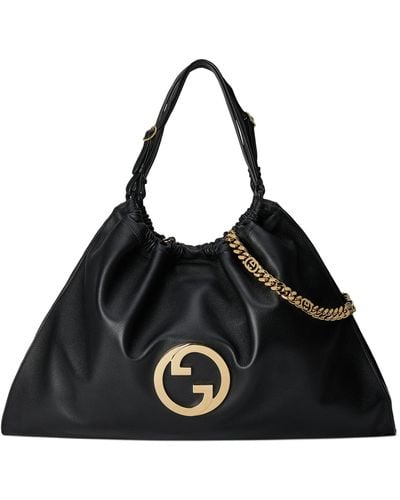 Gucci Large Leather Blondie Tote Bag - Black