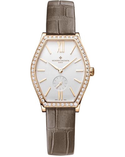 Vacheron Constantin Rose Gold And Diamond Malte Watch 28.4mm - White