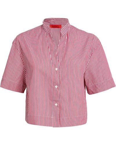 MAX&Co. Cotton Poplin Cropped Shirt - Pink