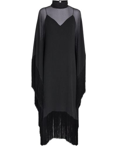‎Taller Marmo Fringed Mrs Ross Kaftan Dress - Black