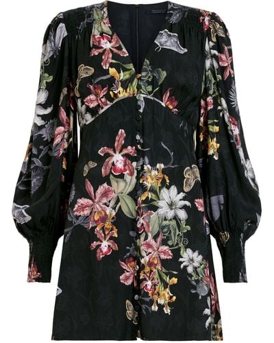 AllSaints Floral Auden Mini Dress - Black