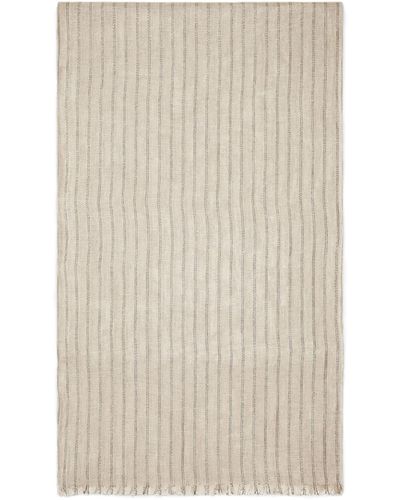 Brunello Cucinelli Linen-blend Sparkling Striped Scarf - Natural