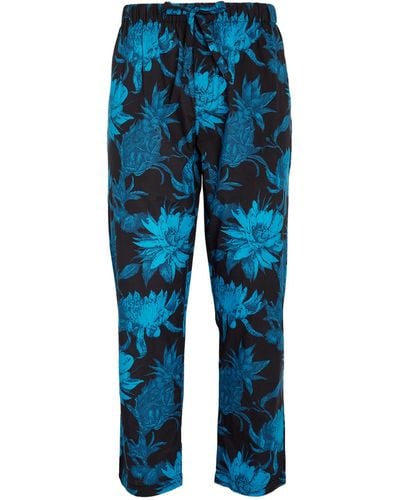 Desmond & Dempsey Cotton Pyjama Trousers - Blue
