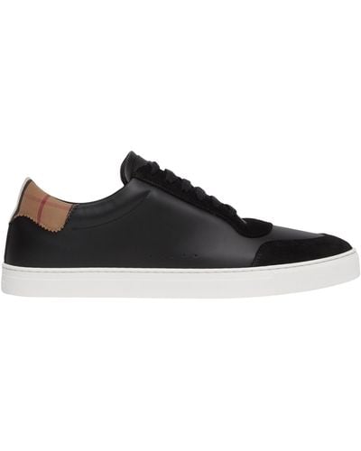 Burberry Leather, Suede And Vintage Check Cotton Sneakers - Multicolor