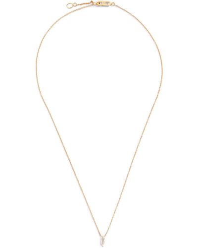 Eva Fehren Yellow Gold And White Diamond Boa Offset Pendant Necklace - Metallic