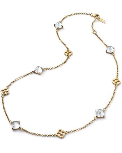 Baccarat Gold Vermeil And Crystal Mini Médicis Mirror Necklace - Metallic