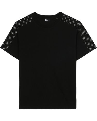 The Kooples Cotton Rhinestone-embellished T-shirt - Black