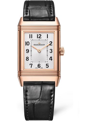 Jaeger-lecoultre Pink Gold Reverso Classic Medium Thin Watch 24.4mm - Black