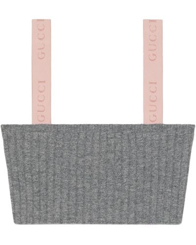 Gucci Wool Cropped Tank Top - Gray