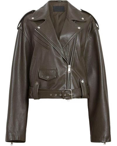 AllSaints Leather Dayle Biker Jacket - Black