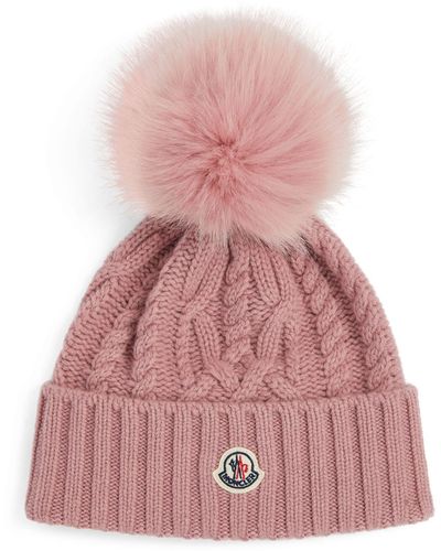 Moncler Wool-cashmere Pom-pom Beanie - Pink