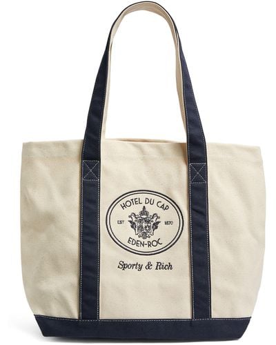 Sporty & Rich X Hotel Du Cap-eden-roc Printed Tote Bag - Natural