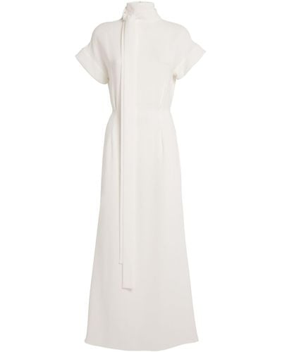 Edeline Lee Tie-neck Maxi Dress - White