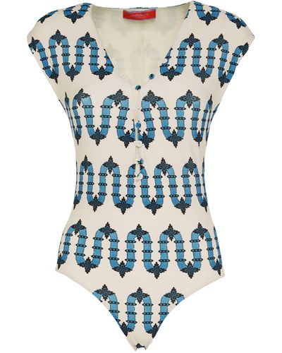 La DoubleJ Printed Tutto Swimsuit - Blue