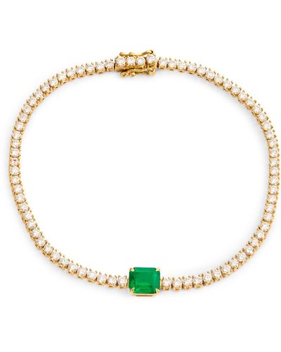 Anita Ko Yellow Gold, Diamond And Emerald Hepburn Bracelet - Metallic