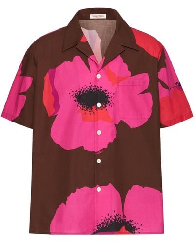 Valentino Garavani Cotton Floral Print Shirt - Pink