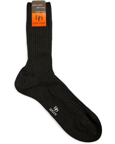 Doré Doré Wool Rib-knit Socks - Black