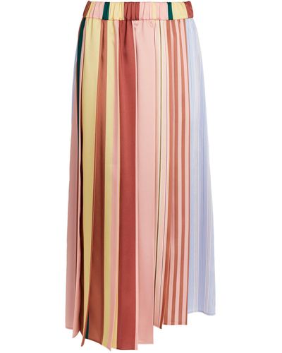 Weekend by Maxmara Asymmetric Pleated Midi Skirt - Pink