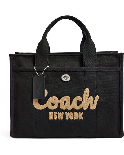 COACH Cargo 34 Logo-embroidered Detachable-strap Canvas Tote Bag - Black