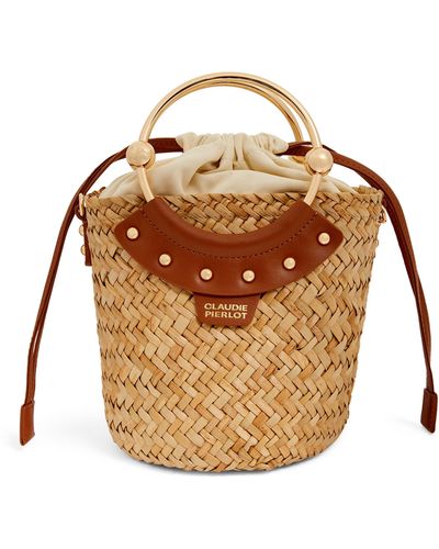 Claudie Pierlot Mini Straw Basket Bag - Metallic