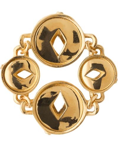 Burberry Hollow Medallion Ring - Yellow