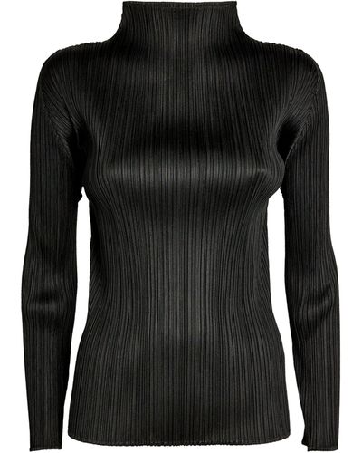 Pleats Please Issey Miyake New Colorful Basics Long-sleeved Top - Black