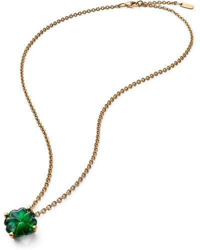 Baccarat Gold Vermeil And Crystal Trèfle Choker - Green
