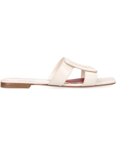 Roger Vivier Leather Buckle Mules - White