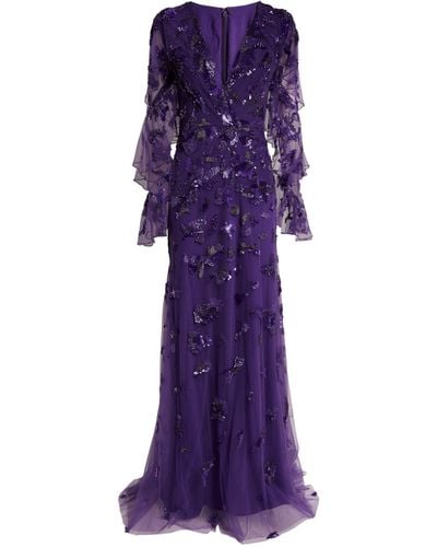 Zuhair Murad Embellished Isabella Gown - Purple