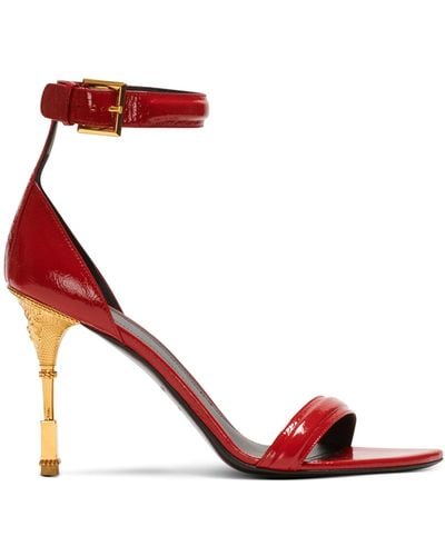 Balmain Leather Moneta Sandals 95 - Red