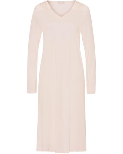 Hanro Cotton Long-sleeve Emma Nightdress - Natural