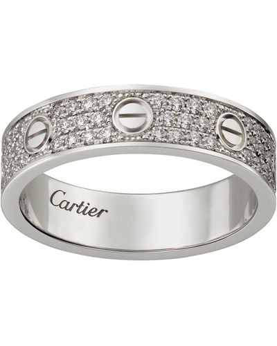 Cartier White Gold And Diamond-paved Love Wedding Band - Metallic