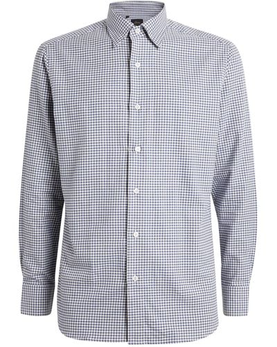 Brioni Cotton Check Shirt - Blue