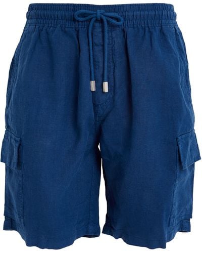 Vilebrequin Linen Cargo Shorts - Blue