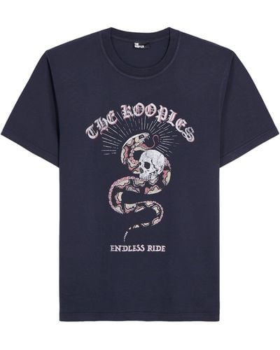The Kooples Logo Print T-shirt - Blue