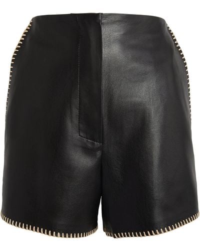 Nanushka Faux Leather Elza Shorts - Black