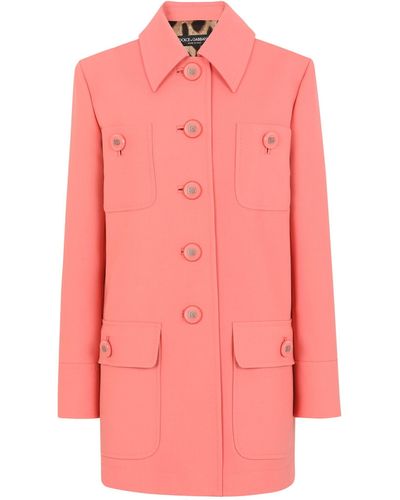 Dolce & Gabbana Wool Pea Coat - Pink
