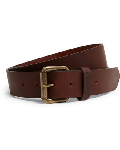 Barbour Matte Leather Belt - Brown
